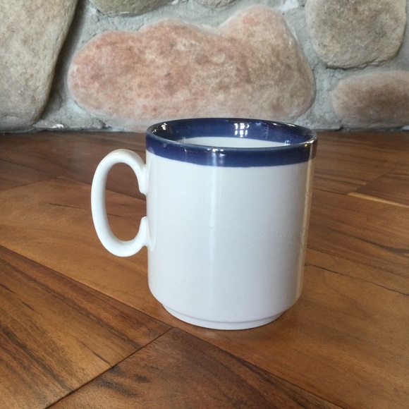 Vintage Delft Coffee Cup Blue Windmill Dutch Flower Hand Painted - Picture 3 of 4